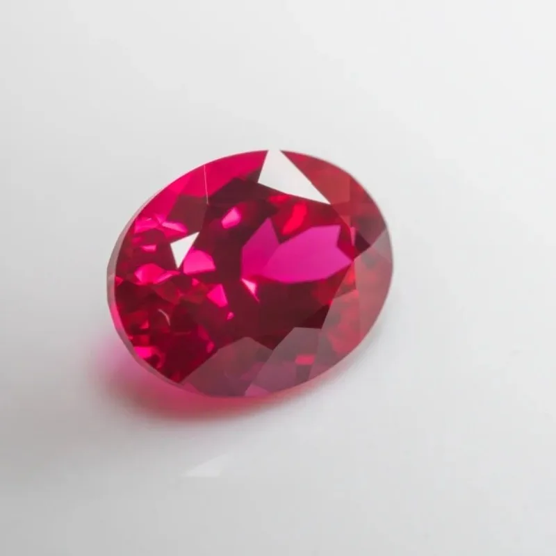 Lab Grown Ruby Red Color Oval Shape VVS1 Charms Gemstone for DIY Jewelry Making Necklace Rings Materials Selectable Certificate