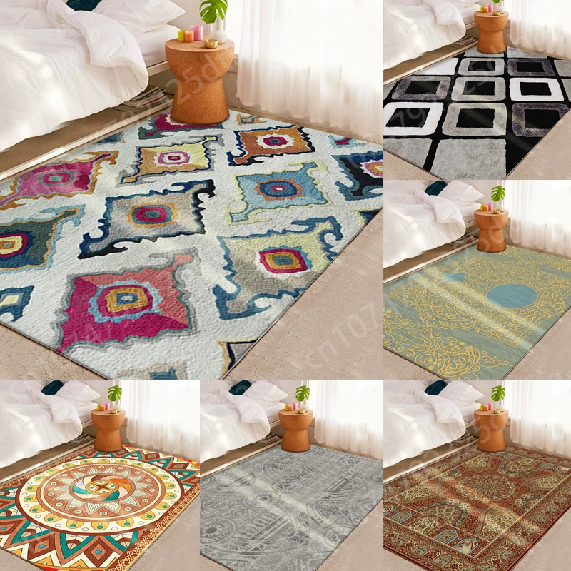 

Mandala Carpets for Living Room Bedroom Decor Boho Ethnic Style Home Hallway Entrance Rug Kitchen Bathroom Washroom Floor Mat