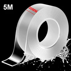 Nano Double - Sided Heavy Duty Transparent Adhesive Tape - Strong, Reusable, Waterproof Multipurpose Mounting Strips (5M)