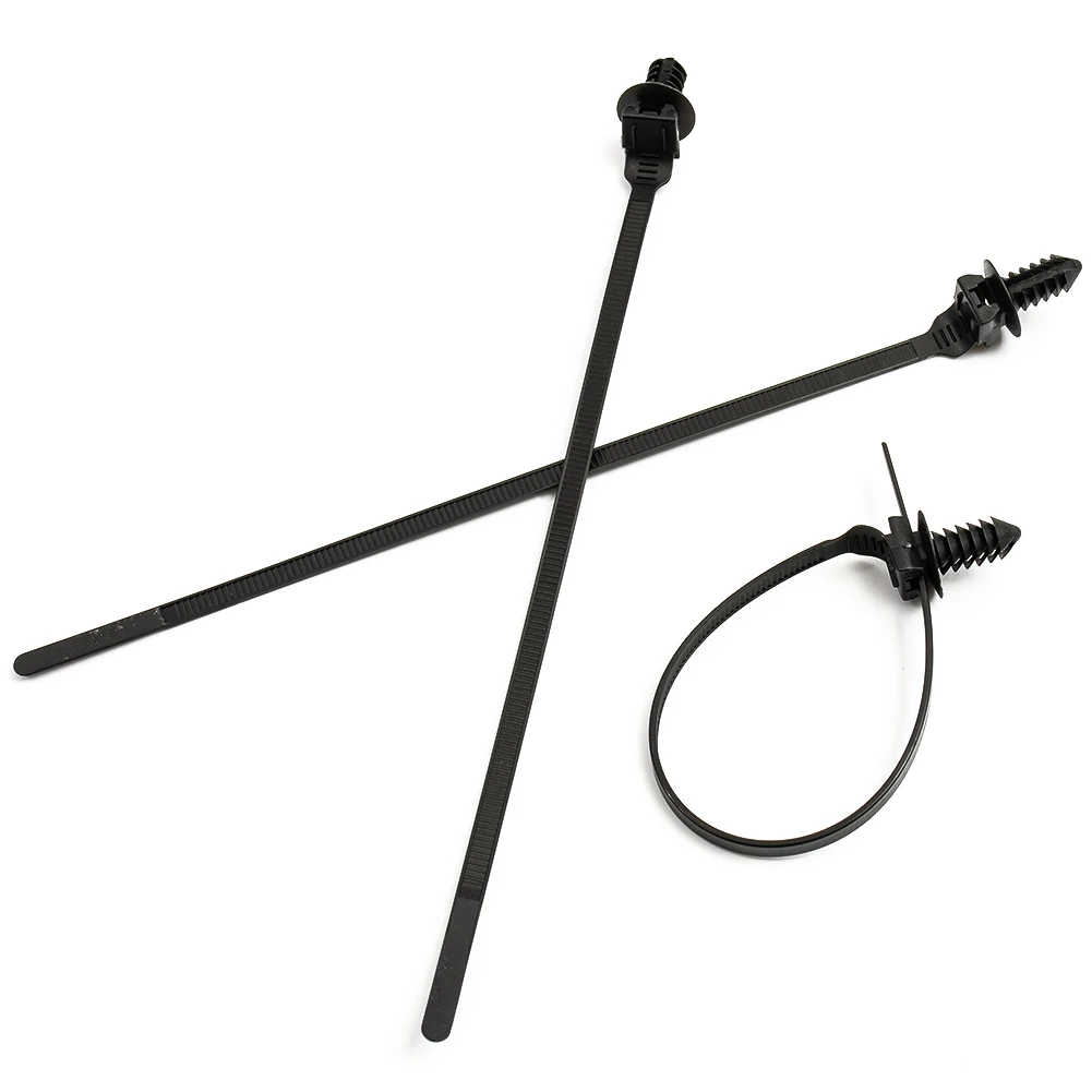 New Practical High Quality Cable Ties Parts 50pcs Accessories Black Fastener Bundle Push Clips Released Zip Straps