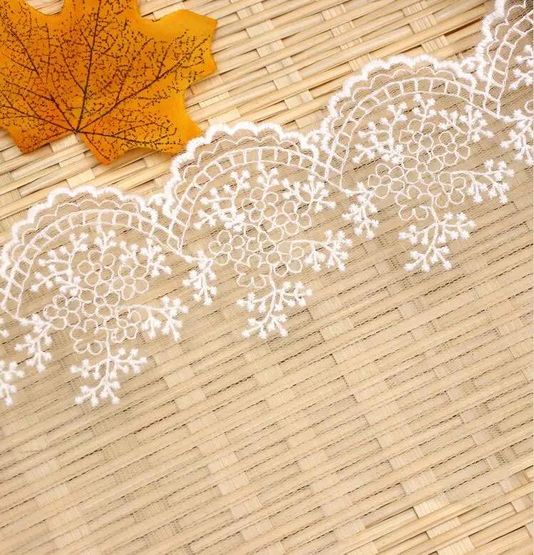 White Cotton embroidered mesh lace Garment lace trims 3 Meters lace garment accessories,lace sewing supplies,lace accessories,lace sewing accessories