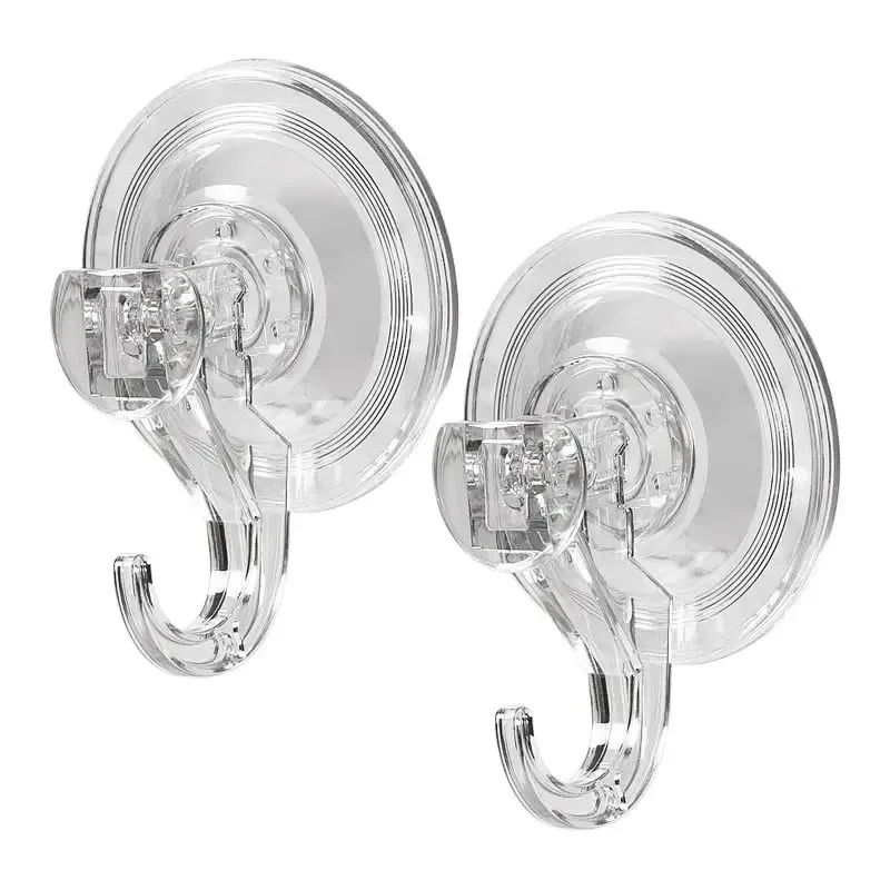 Suction cup hook, transparent and reusable heavy-duty vacuum suction cup hook, glass kitchen supplies, bathroom towel hook 6