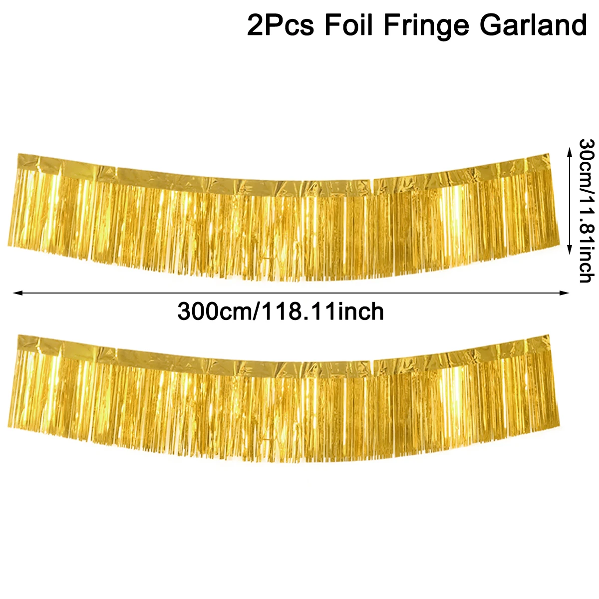 30x300CM Party Backdrop Foil Fringe Garland Metallic Tinsel Streamers Banner Hanging for Birthday Wedding Christmas Decorations – Detail 18