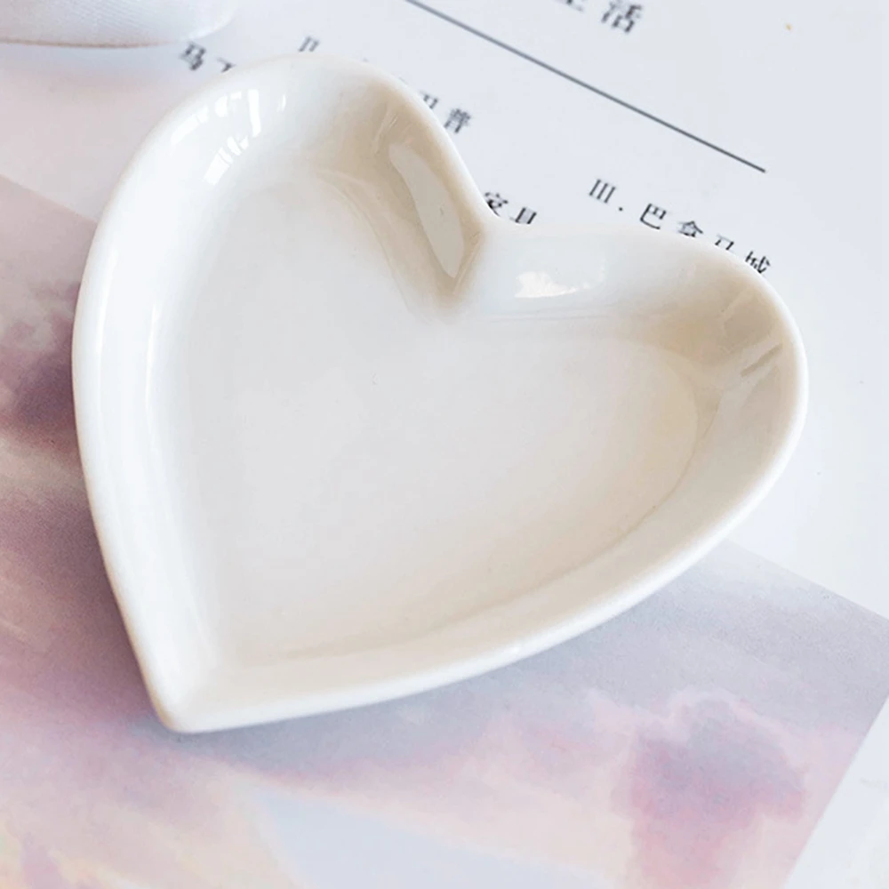Ceramic Heart-shaped Bowl Snack Fruit Salad Breakfast Kitchen Tableware Home Cooking Dishes Dessert Pudding Plate | Дом и сад