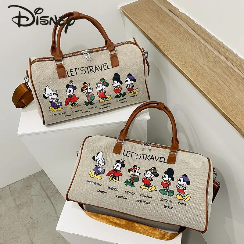 2023New Disney Mickey Fashion Suitcase Travel Tote Bag Men's and Women's  Luggage Bag Large Capacity One-shoulder MessengerPU Bag - AliExpress