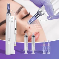 Hydra Injector Mesotherapy Aqua Derma Pen With 12 Pin Needles and Tube 2 in 1 Portable Smart Pen Facial Injection Machine
