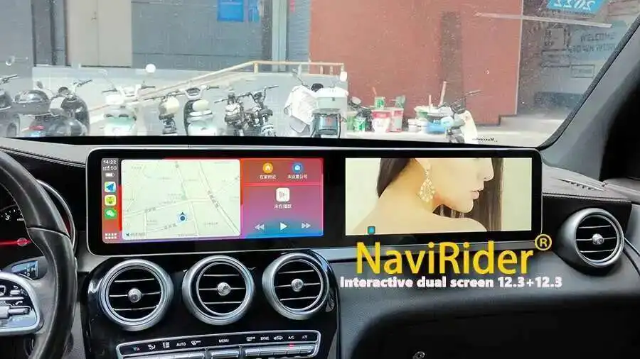 For Benz C GLC 2016-2022 Dual Touch Screen Stereo GPS Navigation Car Radio Carpl