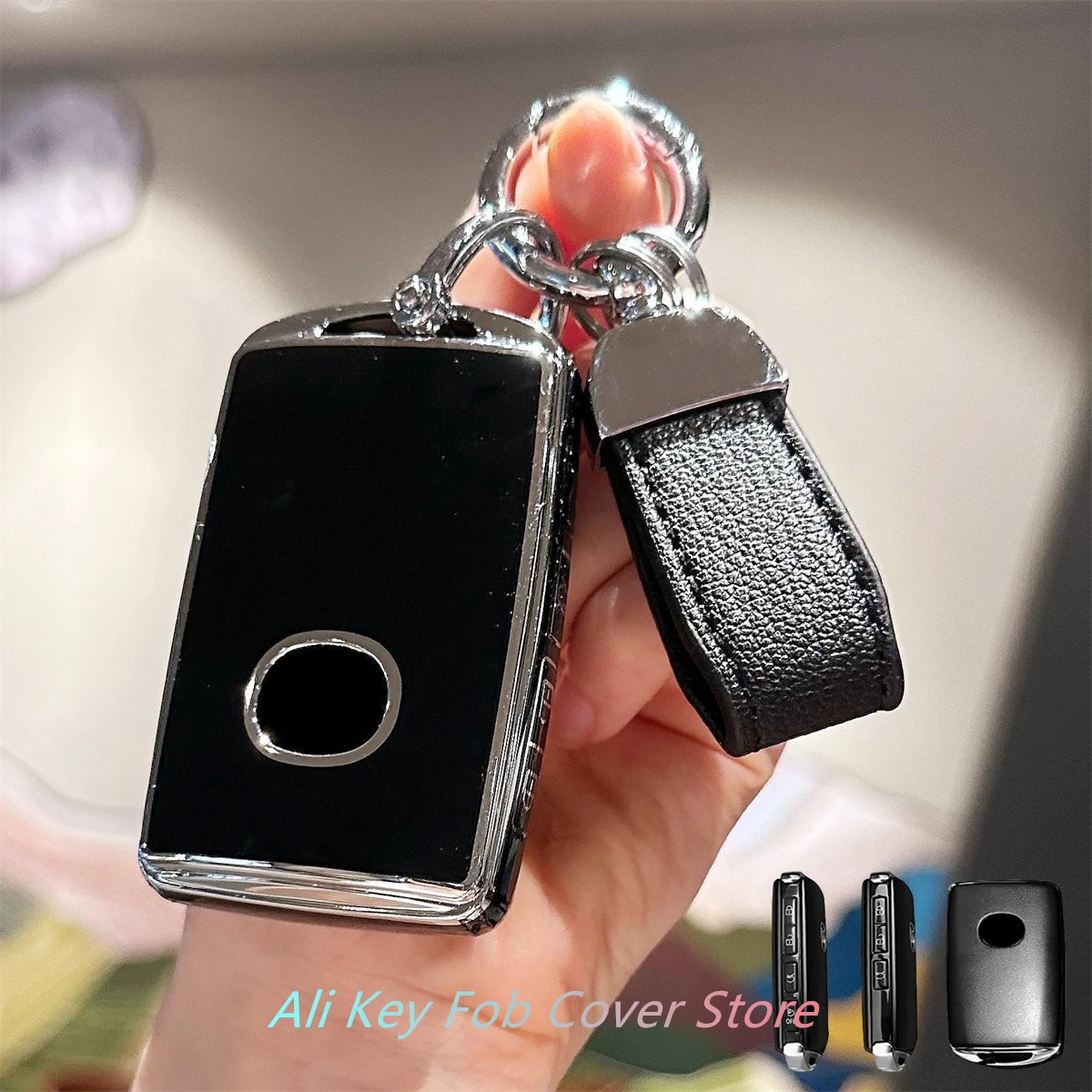 Seedwee TPU Key Fob Cover For Mazda – Gold Purple Bling Key Protector For Mazda 3, CX-5, CX-9 (2019-2024)