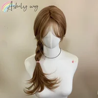 Ashely perruque marron clair femme bandeau corps miel brun Rose cheveux synthétiseur modèles en frange française haut niveau Simulation cheveux perruque 가 4