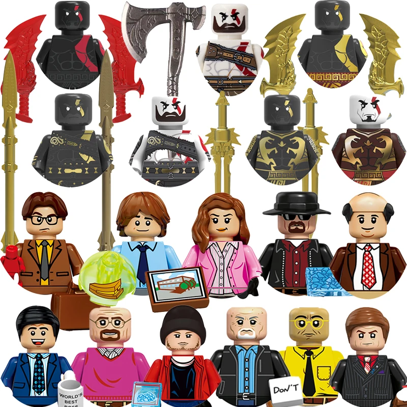 Neue Büro Heisenberg Ziegel Gott Des Krieges Kratos Für Spielzeug Geschenke Mini Action-figuren Kinder Bausteine Für Party Geschenke