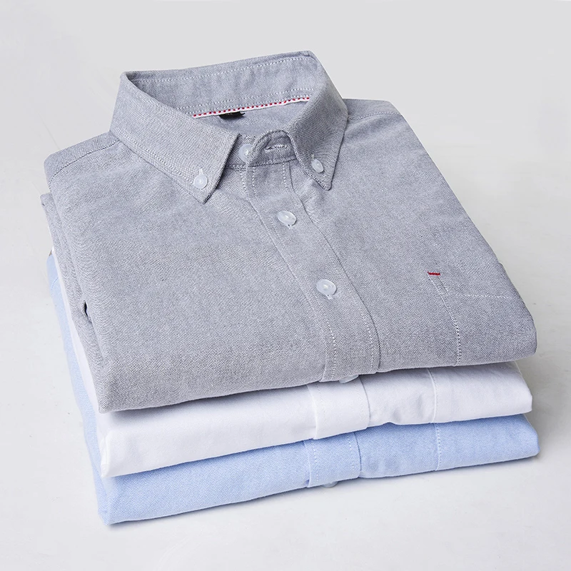 Spring Oxford Mens Long Sleeve Cotton Shirt Plus Size Business Office Dress Casual Solid Color Blouse Plus Size 7XL 8XL 9XL 10XL