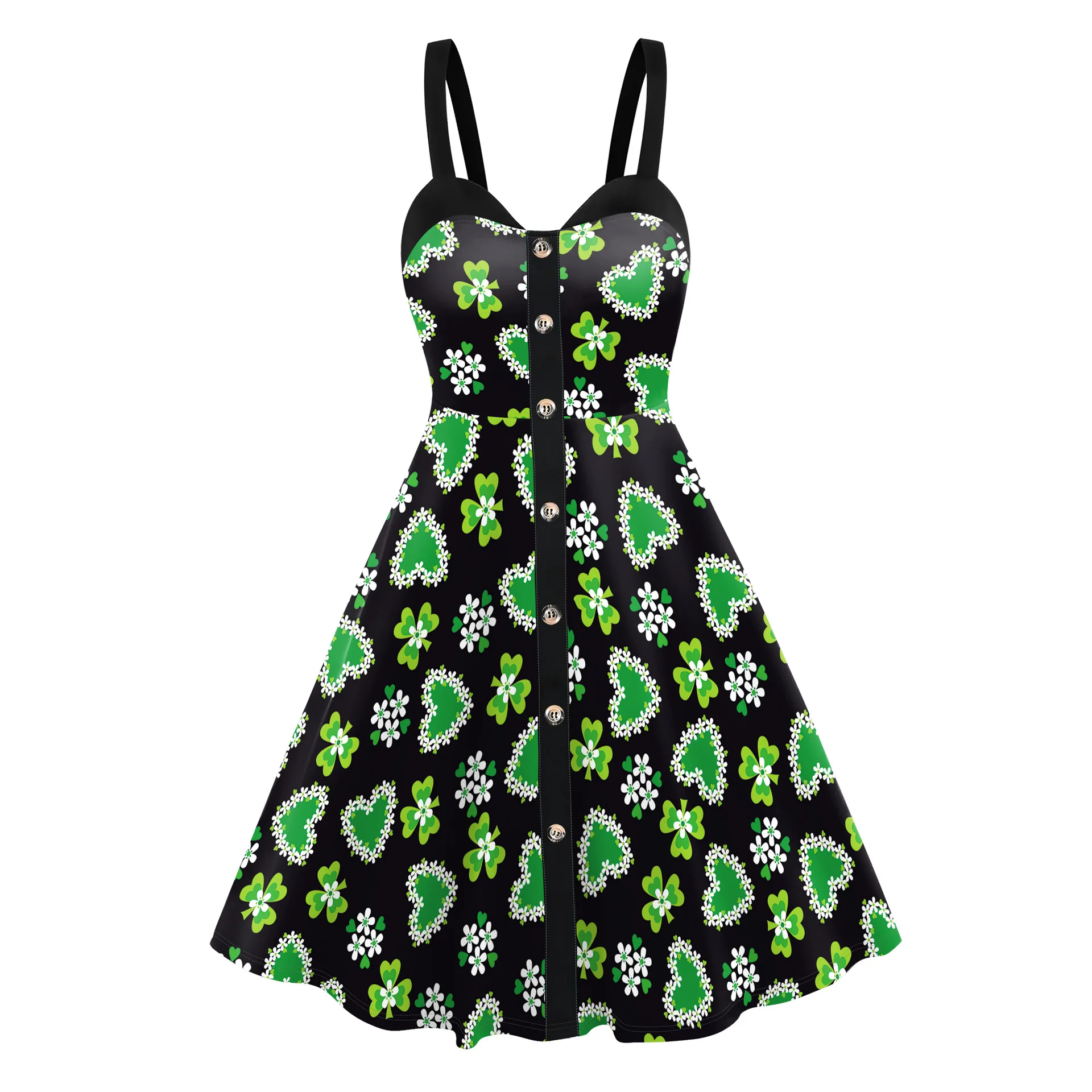 

Color Cosplayer St. Patricks Day Dresses for Woman Green Holiday Carnival Cosplay Costume Sleeveless Sexy Slip Dress Girl Robe