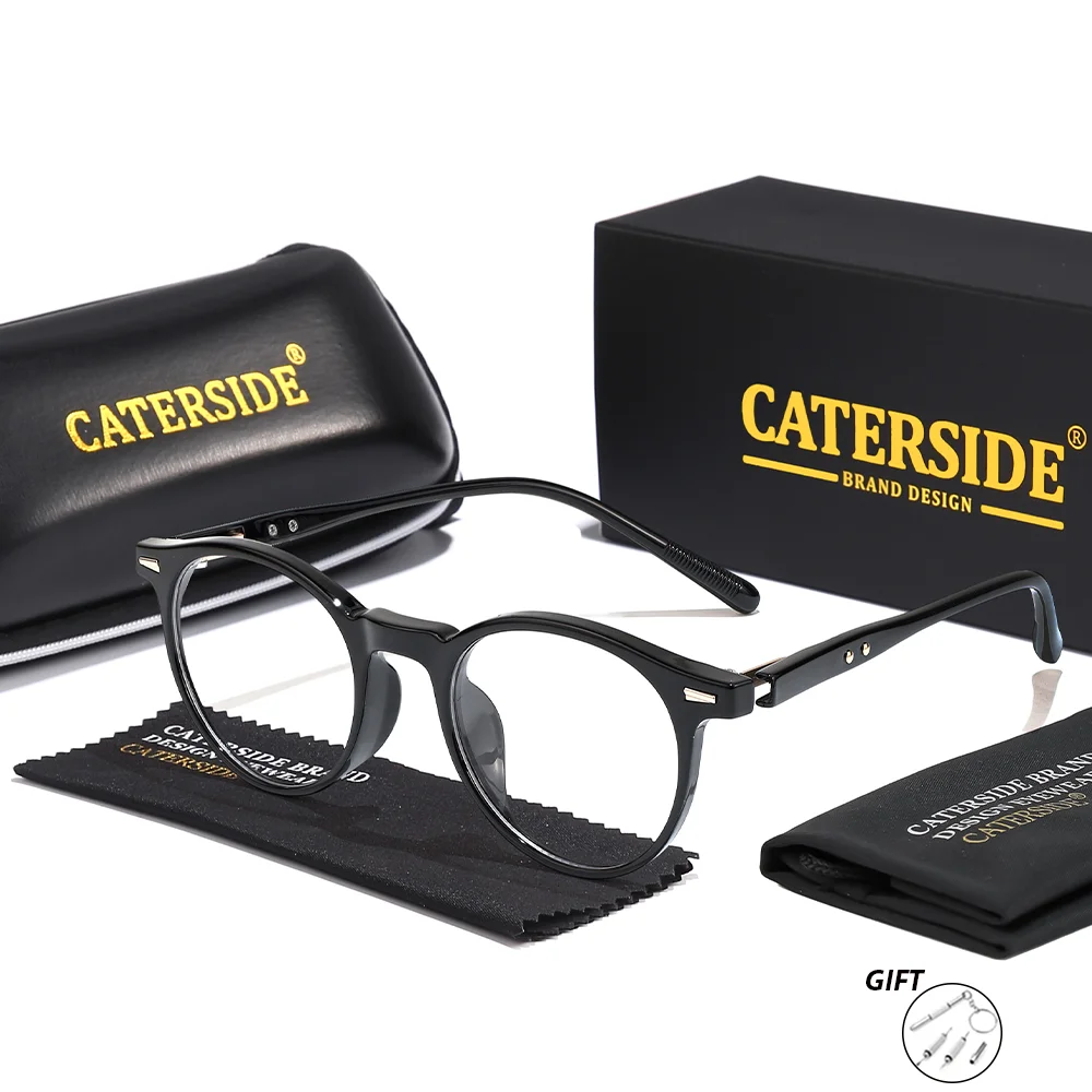 CATERSIDE Unisex Optische Brille 1,56 Brechungsindex Kreisförmige Linsen Brillen mit Sehstärke Vielseitige Myopie-Lesebrille – Detail 9