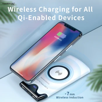 10000 mAh 보조배터리 무선 보조배터리, 고속 충전 외부 배터리 휴대 전화 아이폰 12 용 10000 mAh 무선 충전