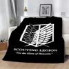 Cartoon Anime Attack On Titan Printed Blanket Picnic Blankets Warm Blanket Soft and Comfortable Blanket Home Travel Gift 1