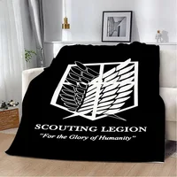 Cartoon Anime Attack On Titan Printed Blanket Picnic Blankets Warm Blanket Soft and Comfortable Blanket Home Travel Gift 1