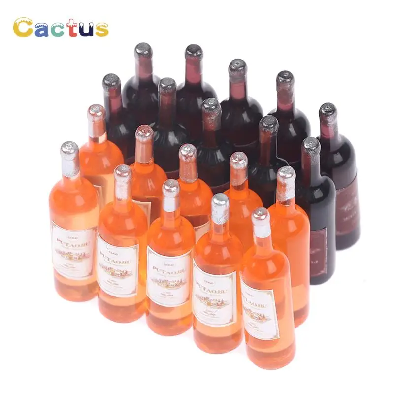 10Pcs 1/12 Mini Wine Bottle Sparkling Water Set Dollhouse Miniature