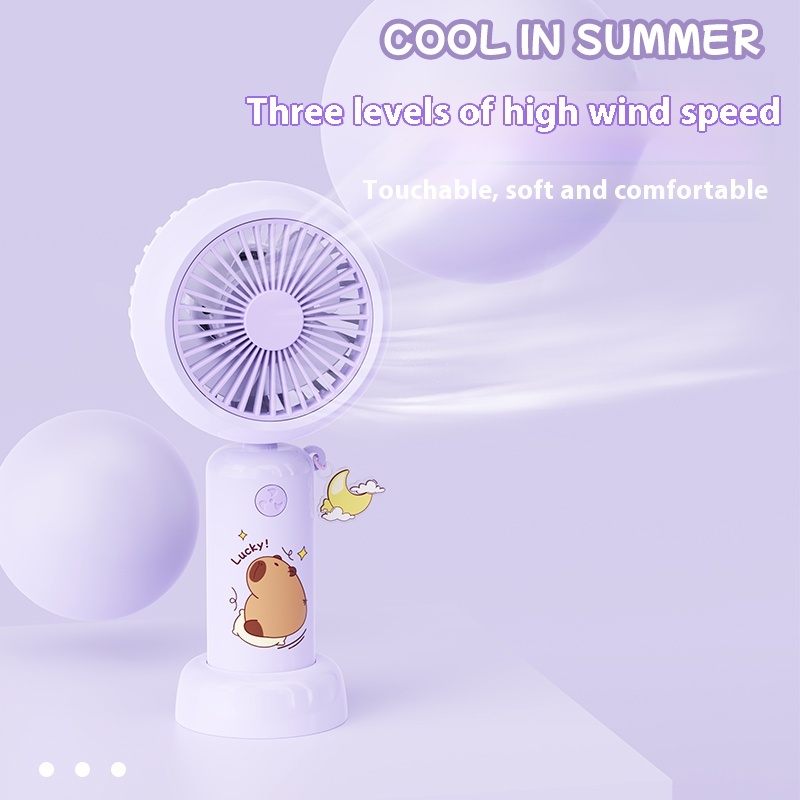 Lovely Animal - Designed Mini Portable Fan: USB Rechargeable, Versatile for Office Settings, Outdoor Activities, Travels, Campin
