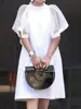 Vintage Ruffle Short Sleeve Sundress ZANZEA 2025 Summer Women Mini Dress Mesh Patchwork Party Casual Loose Dresses Solid Vestido