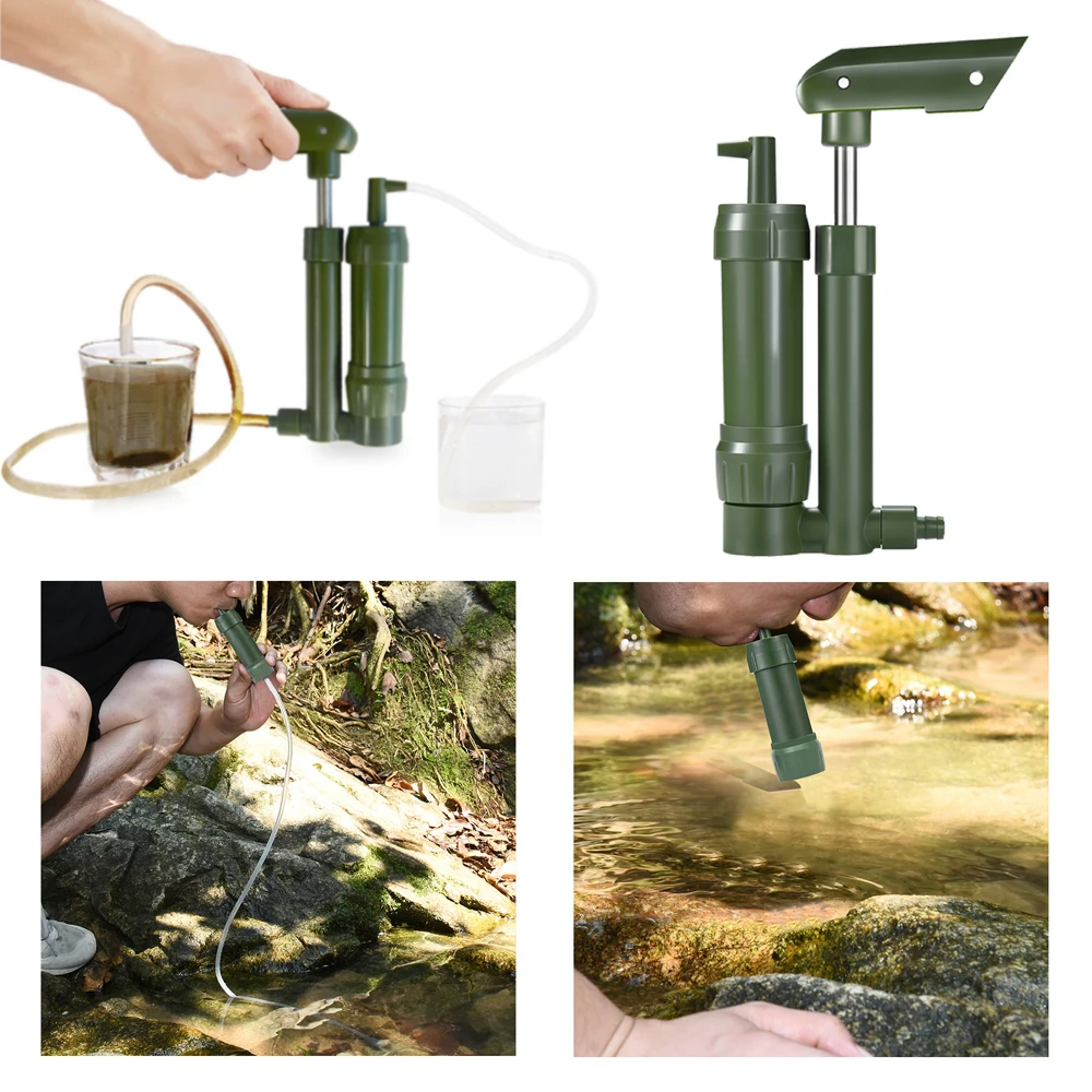 

Outdoor Water Purifier Filter Pressure Pump Portable Water Purifier Type Survival Emergency Camping Hiking Equipment