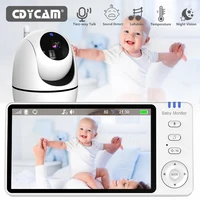 Moniteur vidéo pour bébé de 5 pouces, avec caméra, Zoom PTZ, Protection de sécurité, caméras de Surveillance, capteur de température, berceuse 1