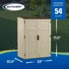 Cubic Feet Vertical Storage Shed with Durable Plastic Construction, Multiple Wall Panels and Ample Space for Outdoor Storage 3