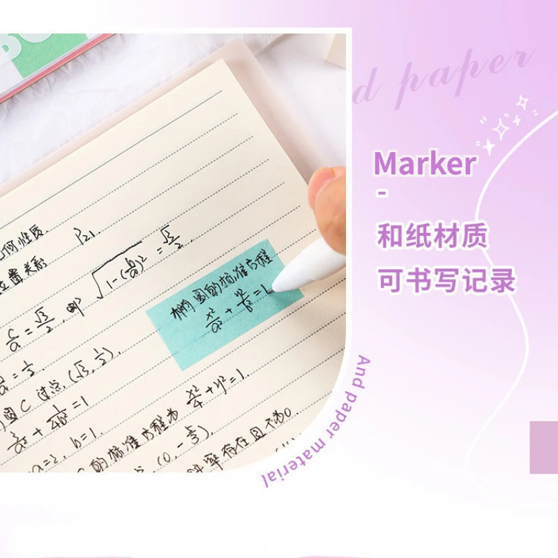 96 PCS Transparent Sticky Notes Self-Adhesive Bookmarks and Clear Tab Stickers - Kawaii Stationery Collection