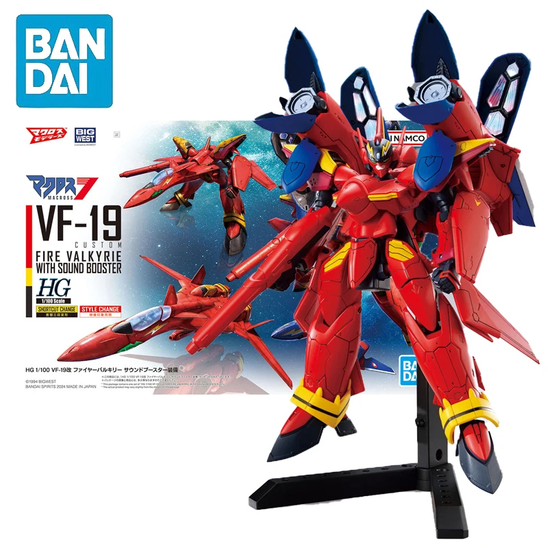 

BANDAI HG 1/100 VF-19 CUSTOM FIRE VALKYRIE со звуковым усилителем Ver. Аниме экшн-фигурки Сборная модель коллекционная игрушка