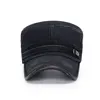 Unisex Baseball Cap Vintage Cadet Top Cap Washed Cotton Fashion Adjustable Flat Top Hat for Men Women 2