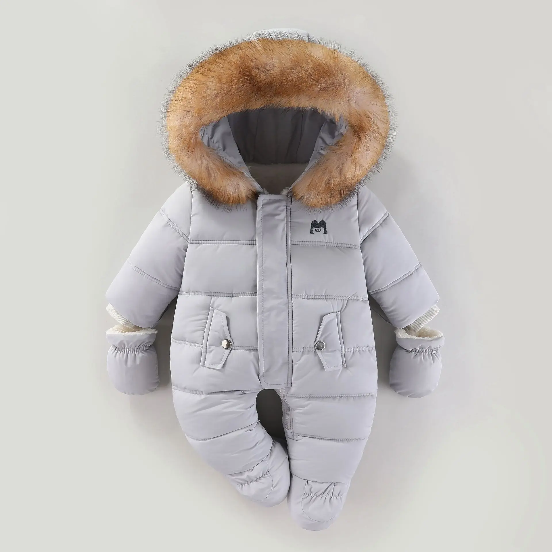 Baby Kids Winter Jumpsuit for Boys Girls Romper Overalls Children Costume Clothes Hooded GlovesSnowsuit Infant Newborn Clothes