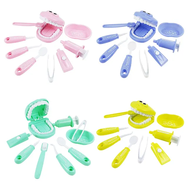 Doctors Set Kids Pretend Play Dentist Check Teeth Model Set Medical Kit Educational Role Play Simulation Learning Toy 5