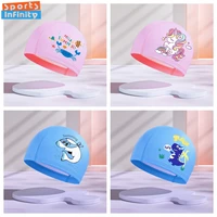 Girls Swimming Cap Cartoon Cute Waterproof High Elastic Ear Protection Swimming Hat for Children Boys Kids Swimming Accessories 1