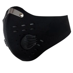 Men's Outdoor Sports Reusable Dustproof Face Mask with Activated Carbon Filter (Black)