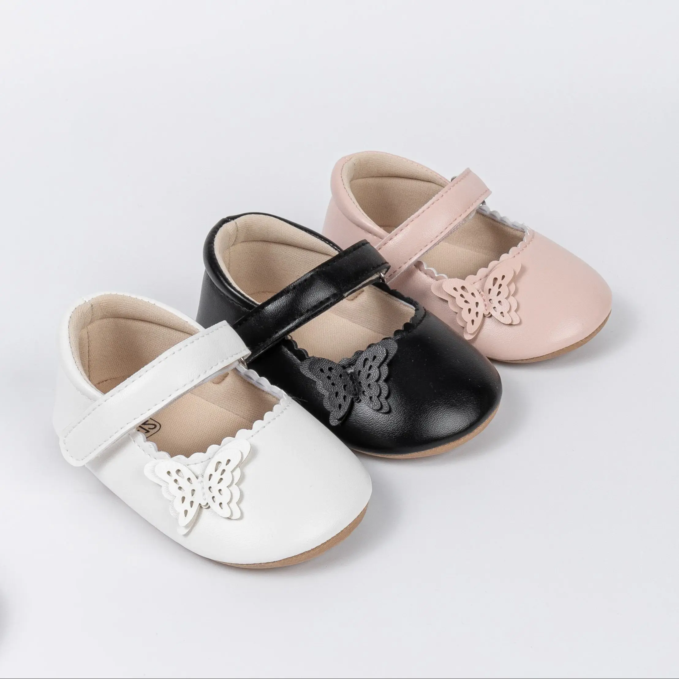 KIDSUN Butterfly Baby Girl Dress Shoes Newborn Anti-Slip Soft PU Leather Shoes Party School Wedding Princess Baby Girl Shoes 1