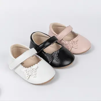 KIDSUN Butterfly Baby Girl Dress Shoes neonato antiscivolo Soft PU Leather Shoes Party School Wedding Princess Baby Girl Shoes 1