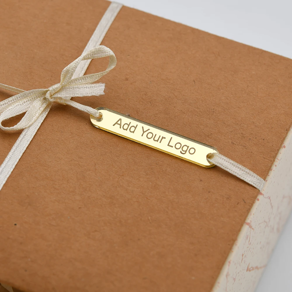 Customized Logo Product Tags Mirrored Acrylic Gift Tags Laser Cut Acrylic Name Logo Labels D1704 craft supplies custom labels plastic acrylic board