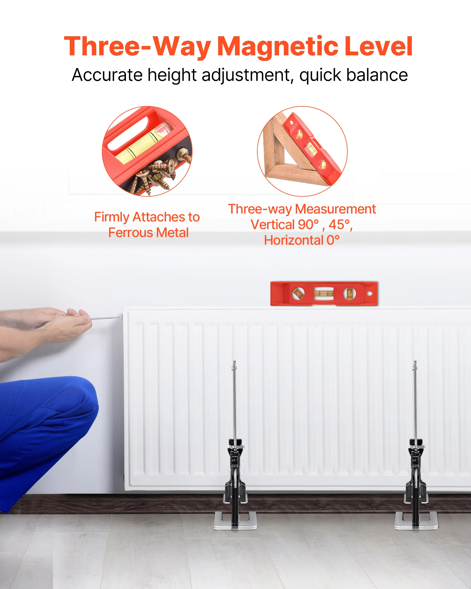 Metal Labor Saving Arm Jack Tool with Magnetic Level