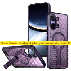 Advanced Heat Dissipation Phone Case with Magnetic Bracket and Tough Cover for Poco M8 (Purple)