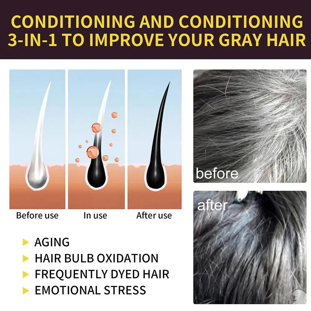 Natural Ginger Coconut Black Hair Dye Shampoo Coloring Gray Hair Fast Dyeing Black Long Lasting Permanent hair dye shampoo