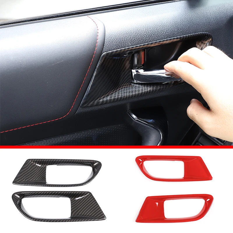 

Для Toyota 86 Subaru BRZ 2012-2020 ABS красная внутренняя дверная ручка из углеродного волокна Панель крышка чаши декоративная отделка подходящие аксессуары