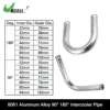 UXCELL OD 38mm 45mm 51mm 63mm 76mm Length 100mm Aluminum Alloy Intercooler Pipe 90 180 Degree Bend Elbow Air Intake Tube 1