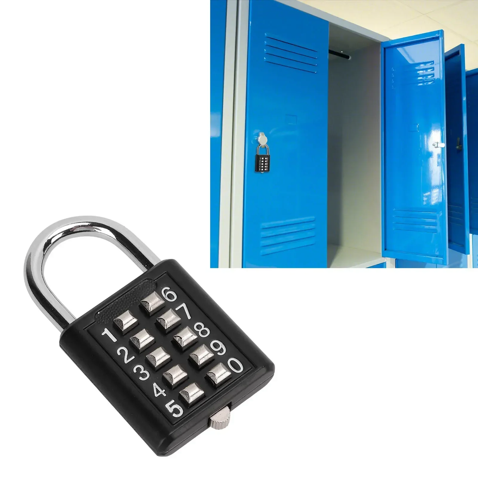10 Digits Security Padlock Outdoor Padlock High Strength Rustproof Zinc Alloy Waterproof for Gym Cabinet Gate Toolbox Suitcase