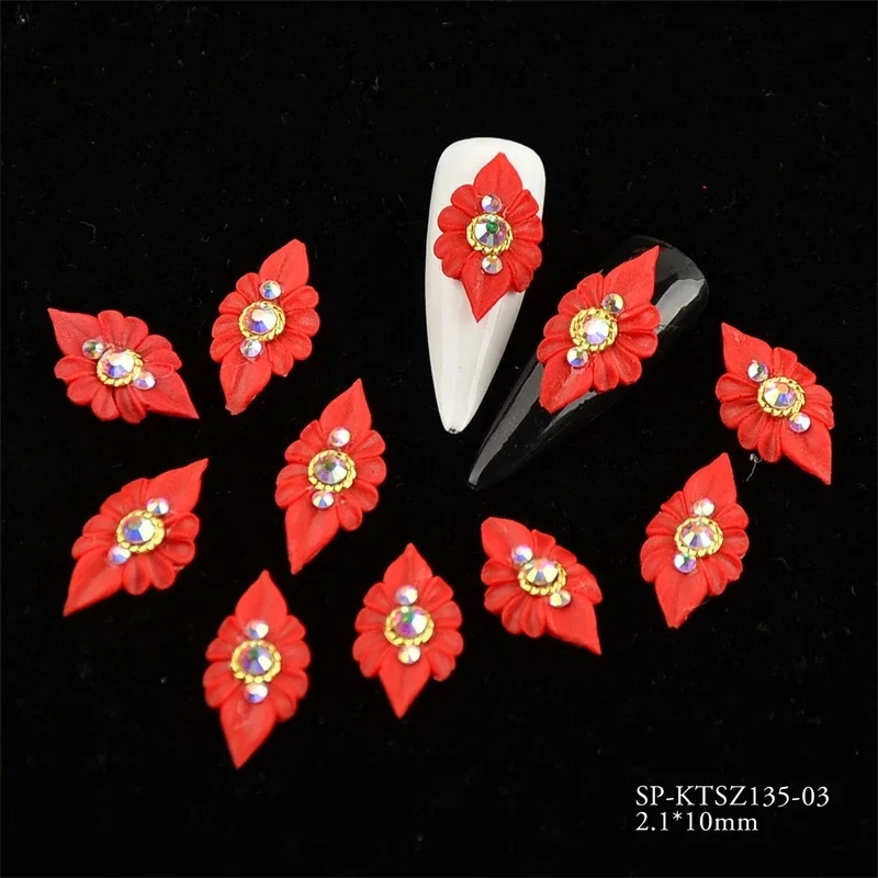 

5pcs AB Exquisite Embossed Flower Nail Art Decorations Fashion Resin Design Nail Charms Accessories Kawaii Supplies Jewelry DIY