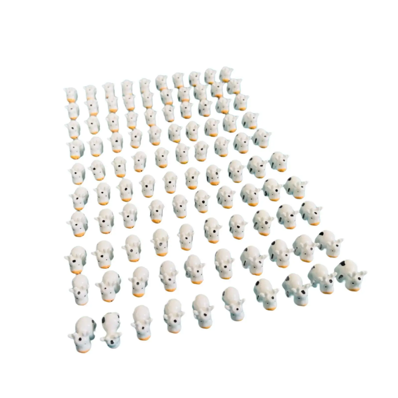 100 Pieces Miniature Cows to Hide Resin Cows Sculpture Animals Statues for Dollhouses Fairy Garden Micro Landscape Party Favors