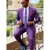 Slim Fit Men Suit Two-pieces(Jacket+Pants) Handsome High-quality Single Breasted Lapel Male Clothing 4