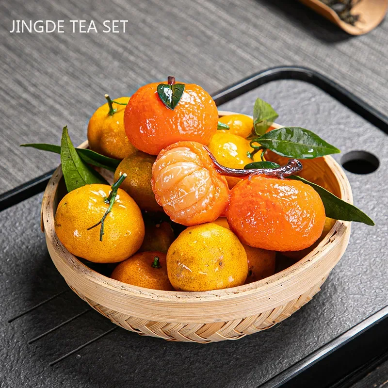 Chinese Resin Color Changing Tea Pet Lucky Orange Model Tea Figurine Ornaments Home Set Decoration Accessories Crafts tea pet ornaments