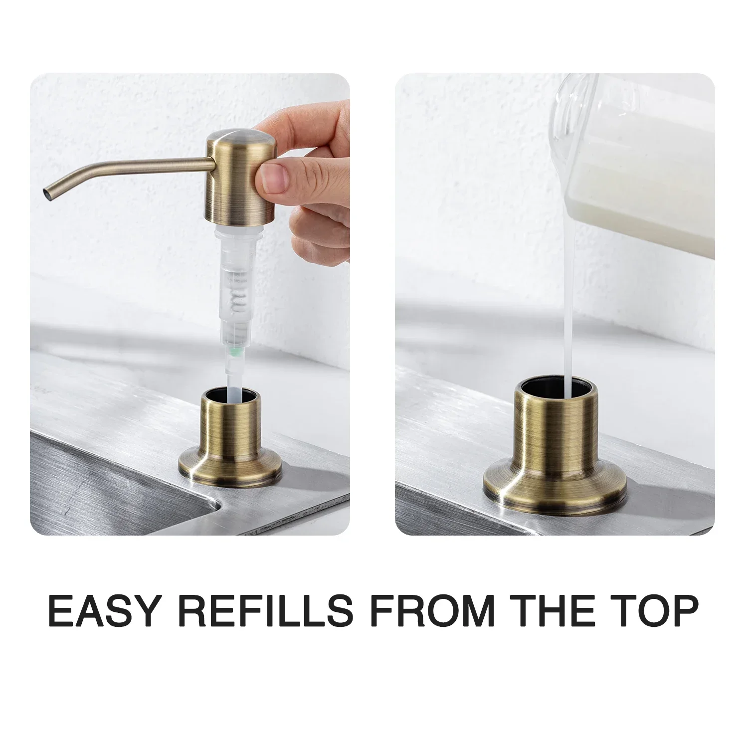 500ml Liquid Soap Dispenser Kitchen Sink Counter Lotion Soap Dispensers Manually Press Bathroom Accessories Gunmetal Red Bronze 4