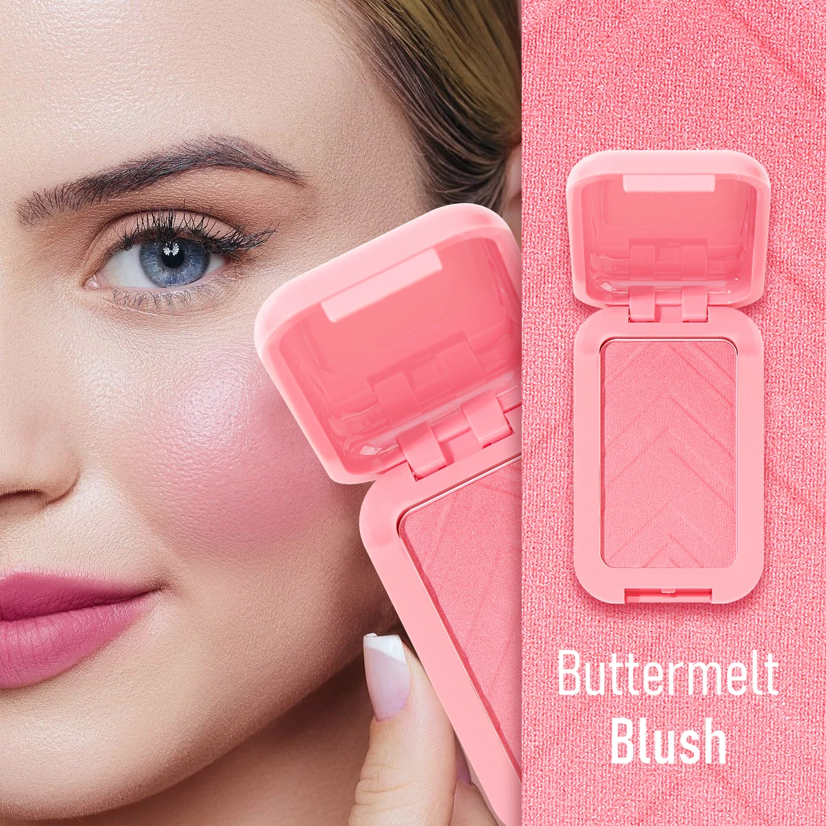 USHAS 8 Color Matte Blush Easy Coloring Embossed Blusher Palette Correct Facial Contours Blush Powder Makeup 4
