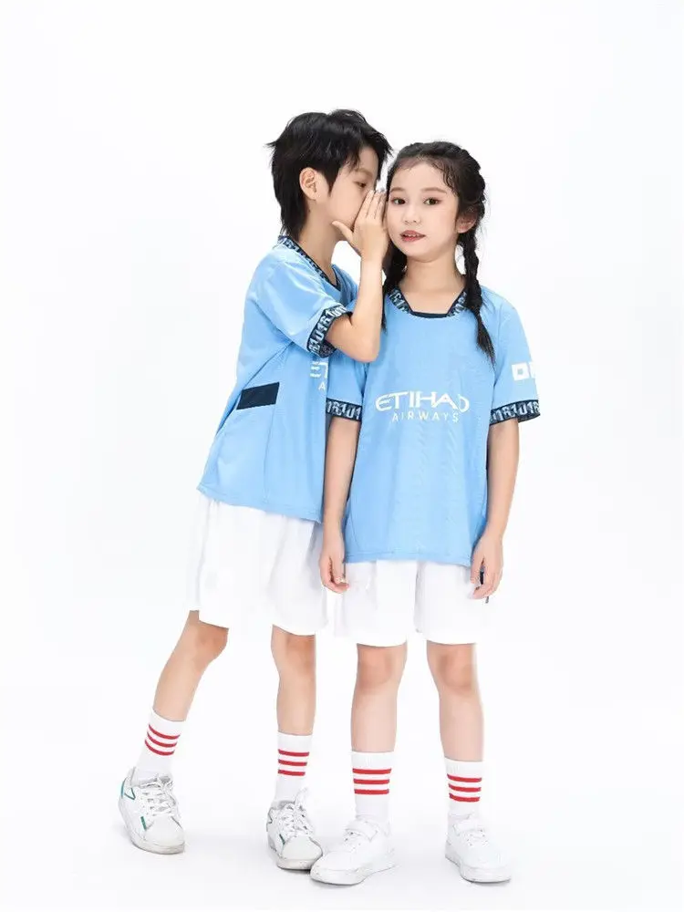 children's sport set boy girl MaNChesste Fans shirt Training wear men and kids games football kits Leisure Uniforms