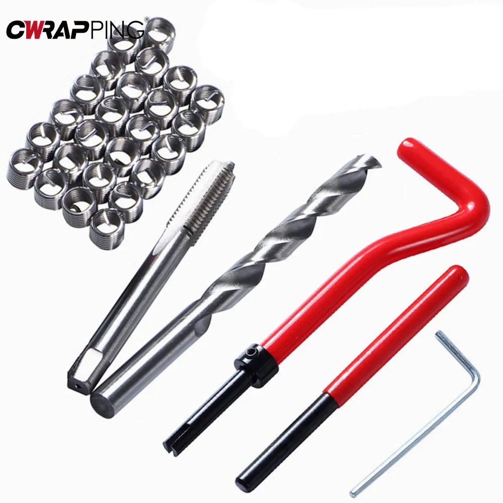 Kit Di Inserti Per La Riparazione Del Filo Dello Strumento Di Riparazione Dell'Auto M5 M6 M10 Helicoil Auto Pro Coil Tool Thread Ripristino Del Kit Di